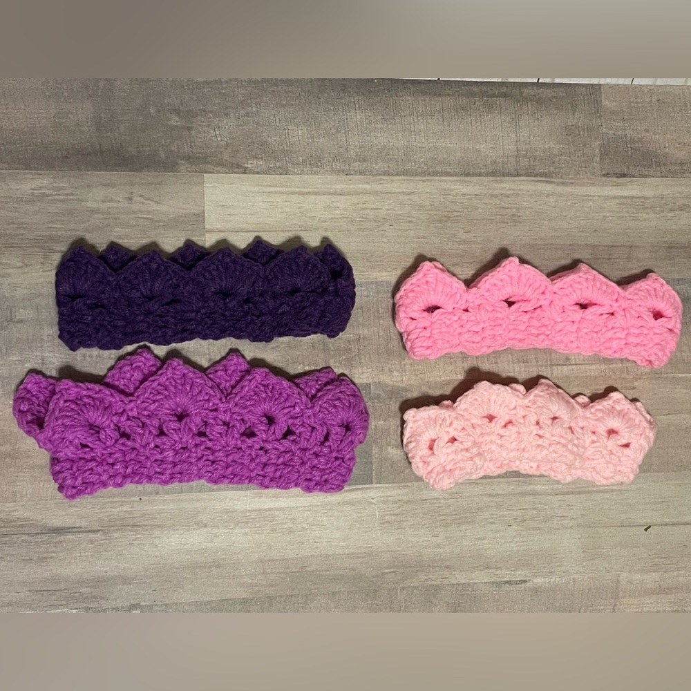 NEW NEVER WORN crochet crown tiara infant newborn baby photo photography prop - Picture 5 of 7
